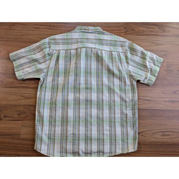 Quicksilver Shirt Mens XL Green Plaid Button Up Short Sleeve Cotton Y2K B8 - Picture 6 of 13